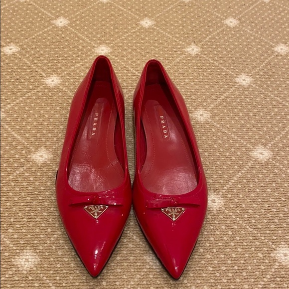 prada red patent leather shoes